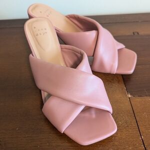 NWOT A New Day Womens Clementine Padded Crossband Heels Pink Size 8.5